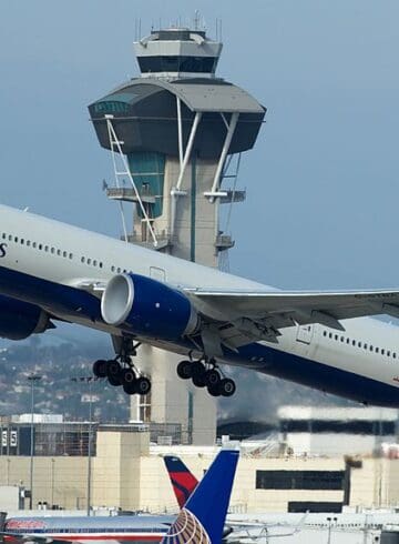 a plane taking off from an airport