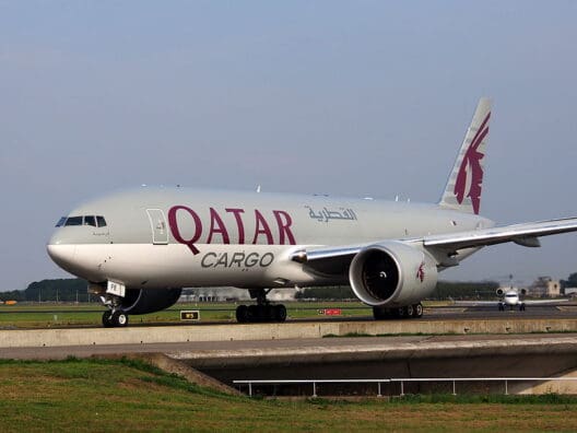 a large airplane on a runway