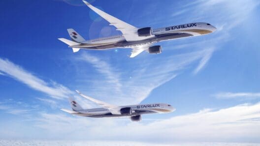 two airplanes flying in the sky