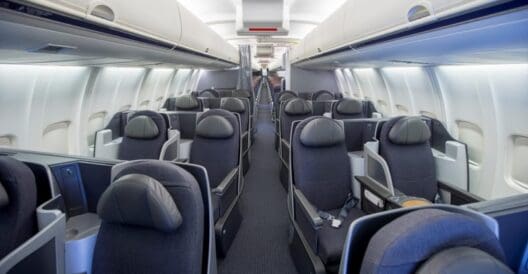 the inside of an airplane