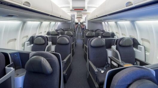 the inside of an airplane