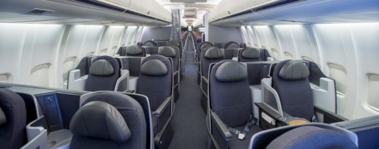 the inside of an airplane