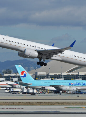 a plane taking off from a runway