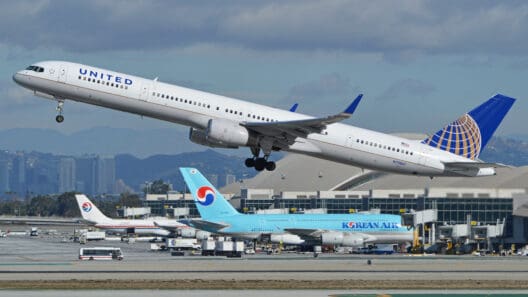 a plane taking off from a runway