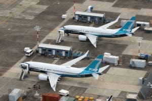 airplanes parked at an airport