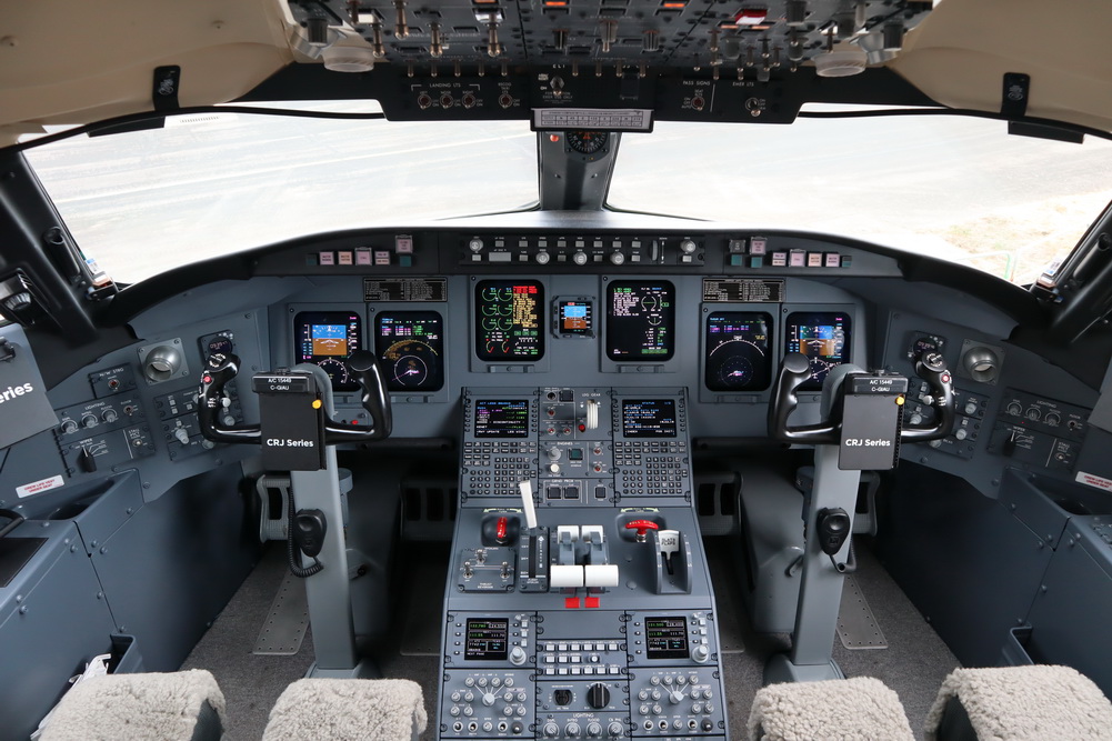 the cockpit of an airplane