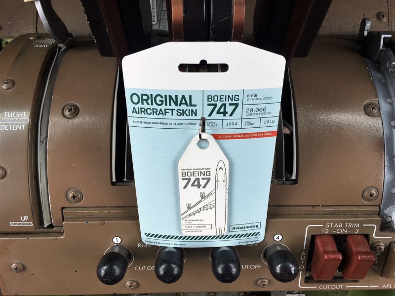 AviationTag made from real Cathay Pacific B747-400