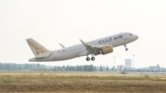 a white airplane taking off