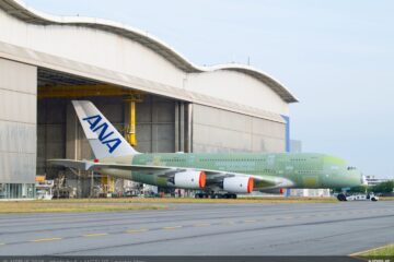ANA Airbus A380 performs maiden flight