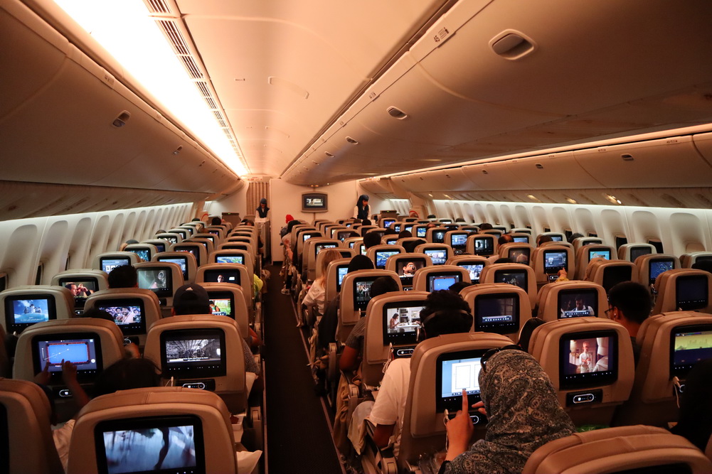 Saudia B777-300/ER economy class cabin