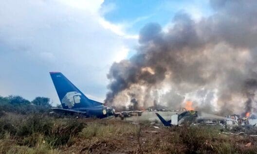 a plane crashed on fire