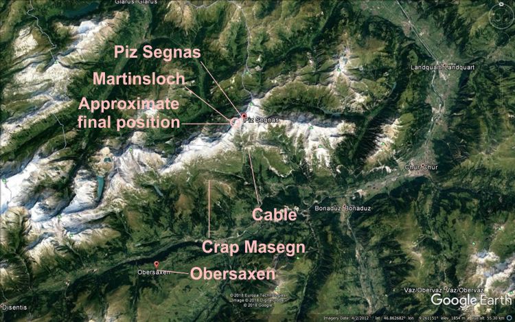 a map of mountains with white text