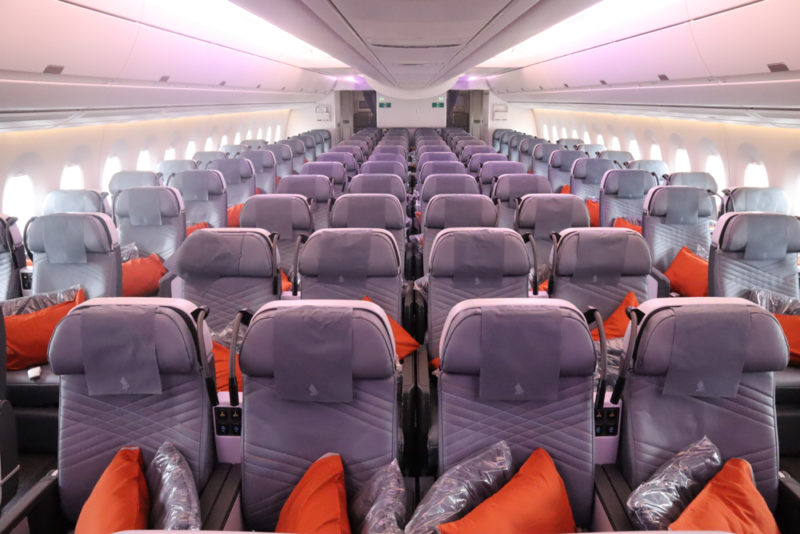 a plane with many seats