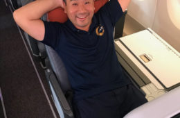 a man sitting in an airplane