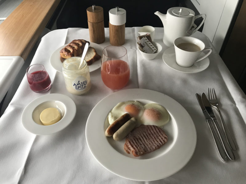 SWISS First Class breakfast