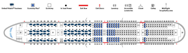 United B777-300/ER seat map