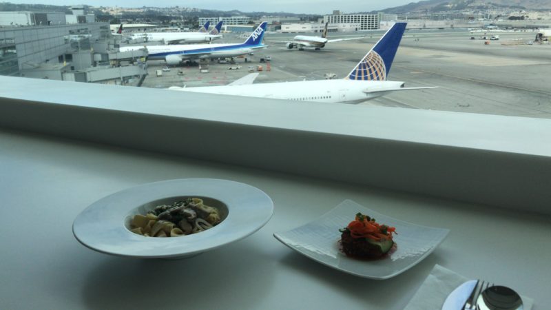Dining with a view at United Polaris lounge SFO