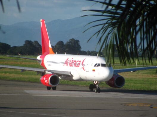 a plane on the runway