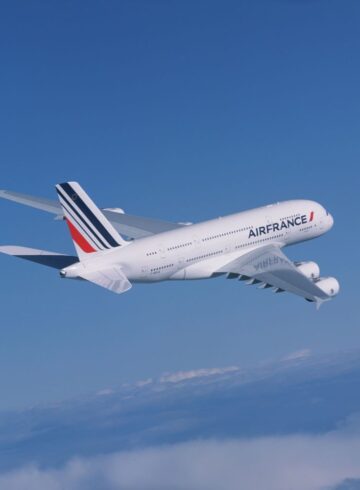 a plane flying in the sky