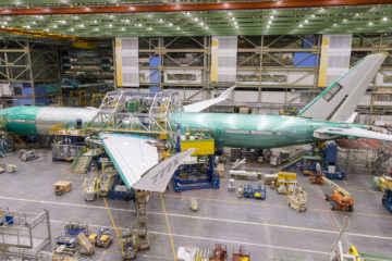 Boeing 777x flight test aircraft comes together