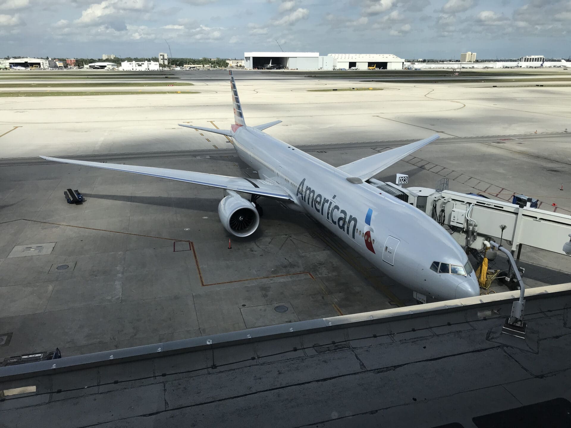 an airplane parked on a runway