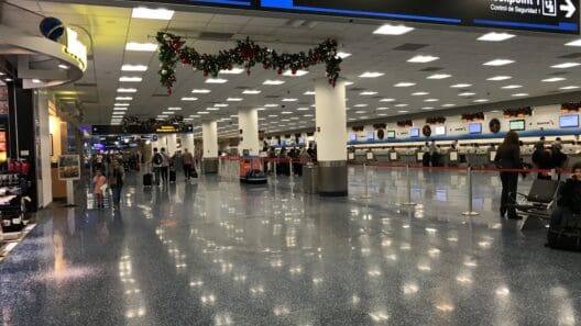 a group of people in an airport
