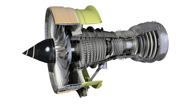 a jet engine with a turbofan engine