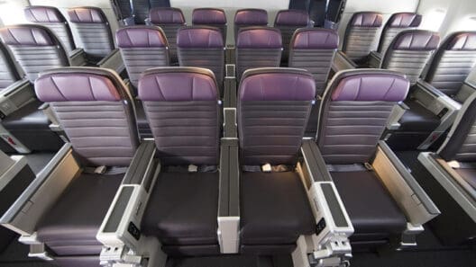 rows of seats in an airplane