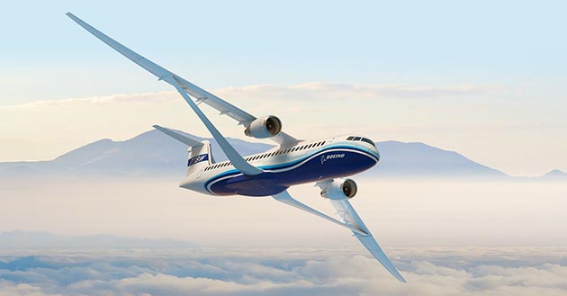 Boeing unveils future wing design