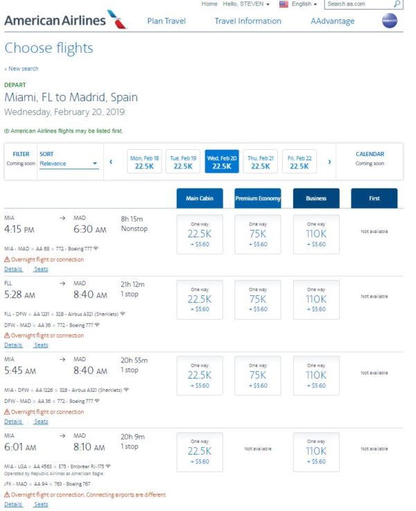 AA premium Economy awards - SamChui.com