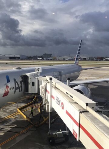 an airplane at an airport
