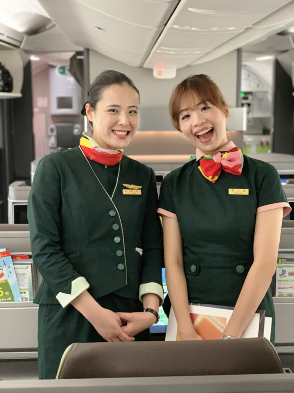 Friendly EVA Air flight attendant