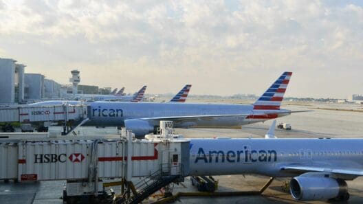 airplanes parked at an airport