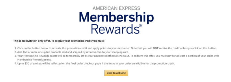 a screenshot of a membership rewards account