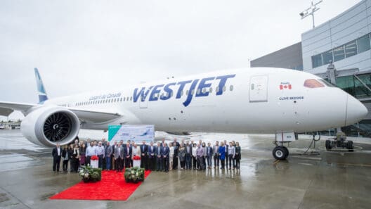 WestJet takes delivery of their first Boeing 787 Dreamliner