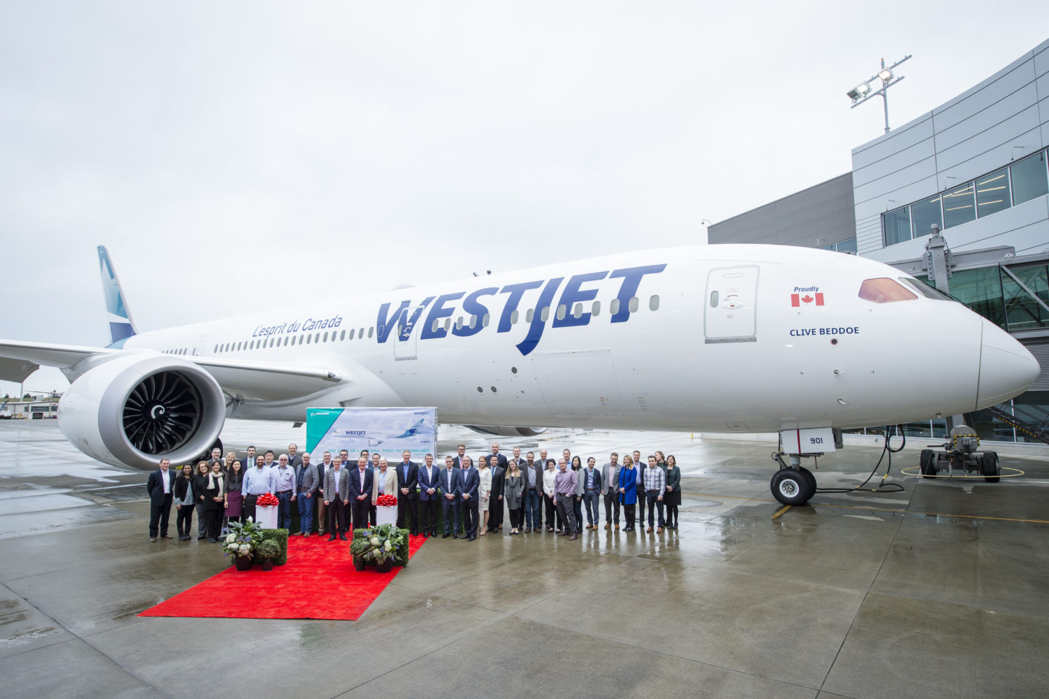 WestJet takes delivery of their first Boeing 787 Dreamliner
