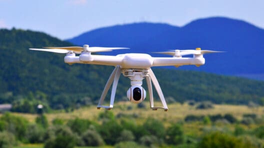 a drone flying in the air