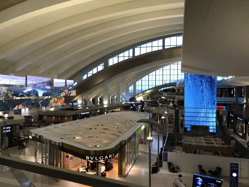 a large building with a large screen