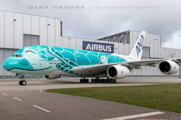 Second ANA Airbus A380 rolls out of paint hangar