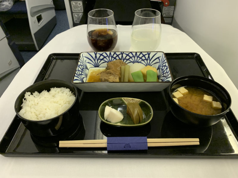 a tray with food on it