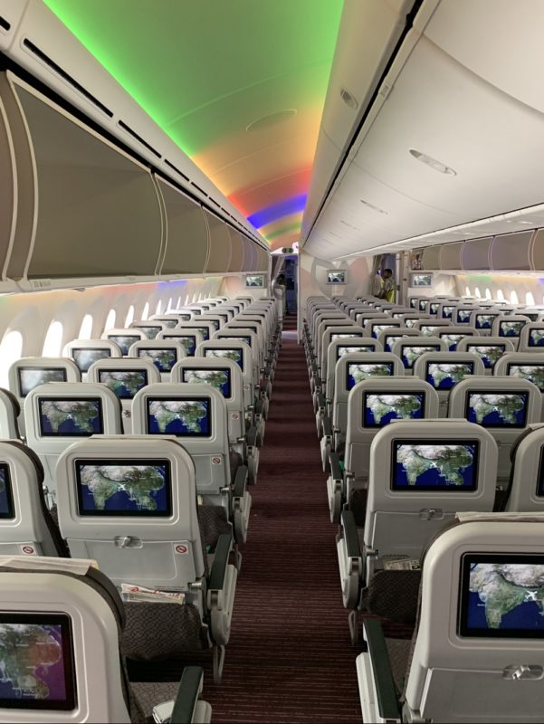 Biman Bangladesh Boeing 787 Dreamliner Economy Class cabin