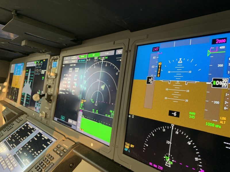 a screens in a cockpit