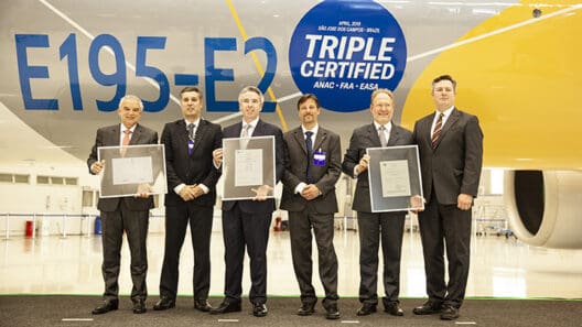 Embraer-E195-E2-receives-triple-certification