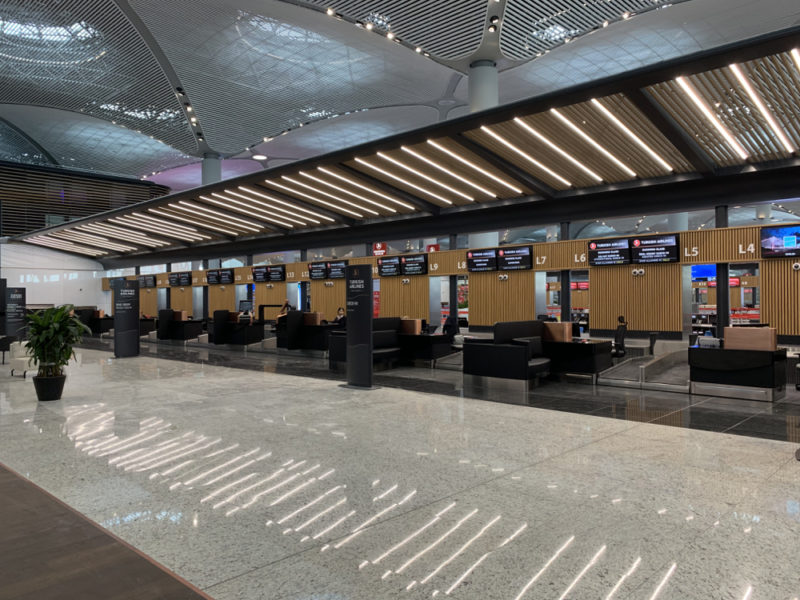 Turkish Airlines dedicated check in area for Premium passengers at new Istanbul Airport