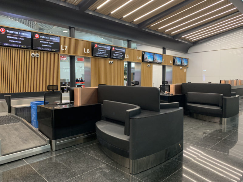 Turkish Airlines dedicated check in area for Premium passengers at new Istanbul Airport