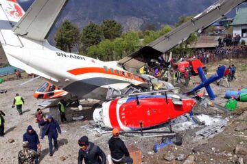 Summit Air plane crashes at Lukla Airport