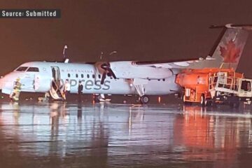 Fuel truck hits Jazz Dash 8 in Toronto