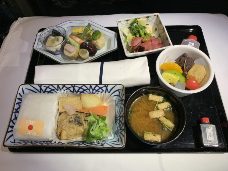 a tray of food on a table