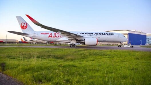 First Japan Airlines Airbus A350 painted
