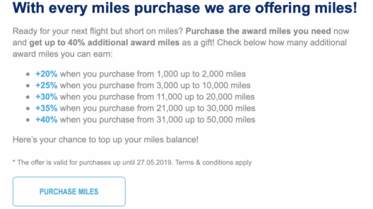 Aegean Buy Miles with 40% off